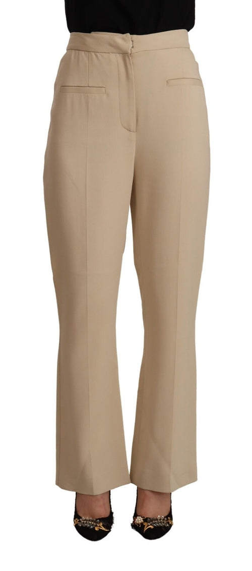 Pantalones Alberta Ferretti Beige de Viscosa de Talle Alto Acampanados