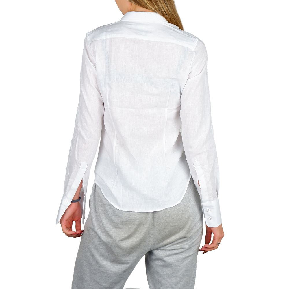 Camisa de Vestir Blanca de Algodón Hecha en Italia