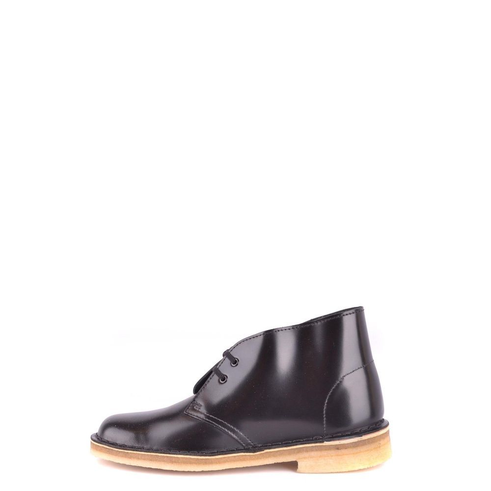 Clarks Black Leather Lace-Up Boots