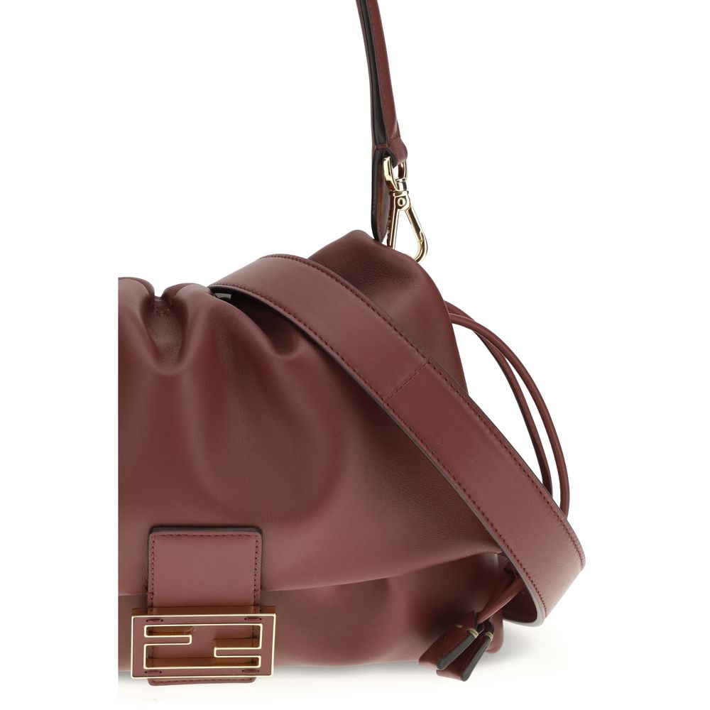 Fendi Bordeaux Calf Leather Bos Taurus Shoulder Bag