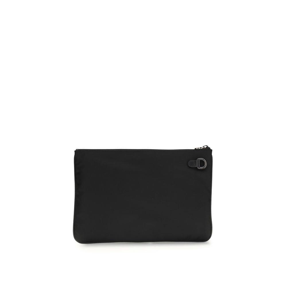 Kiton Black Fabric Clutch Bag