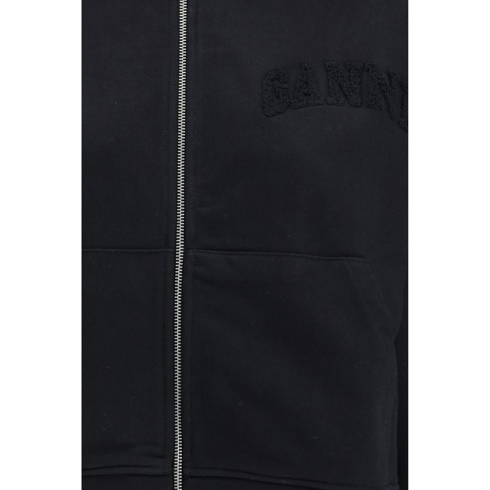 Ganni Black Cotton Sweatshirt