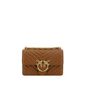 PINKO Brown Calf Leather Bos Taurus Shoulder Bag