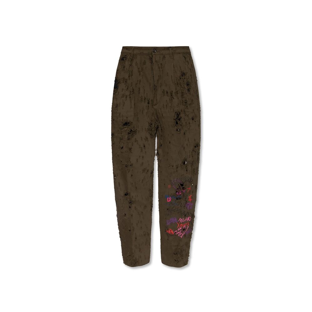 Pantalón casual bicolor de algodón Dsquared²