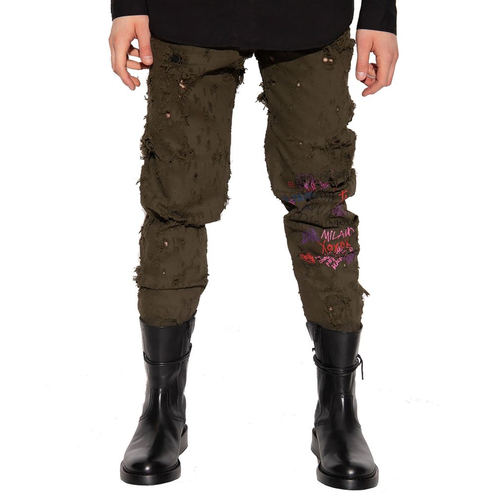 Pantalón casual bicolor de algodón Dsquared²