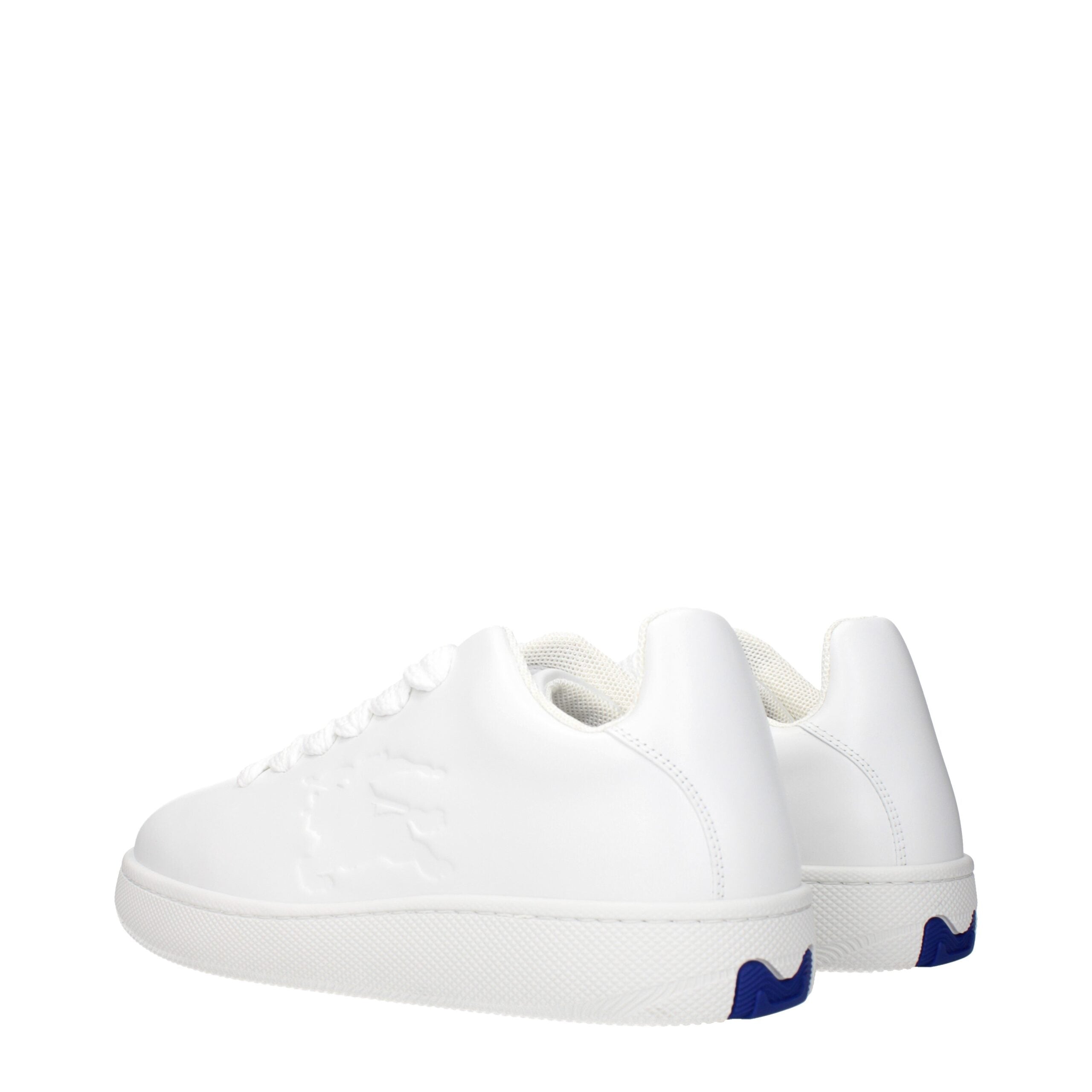Burberry White Leather Low Top Sneakers