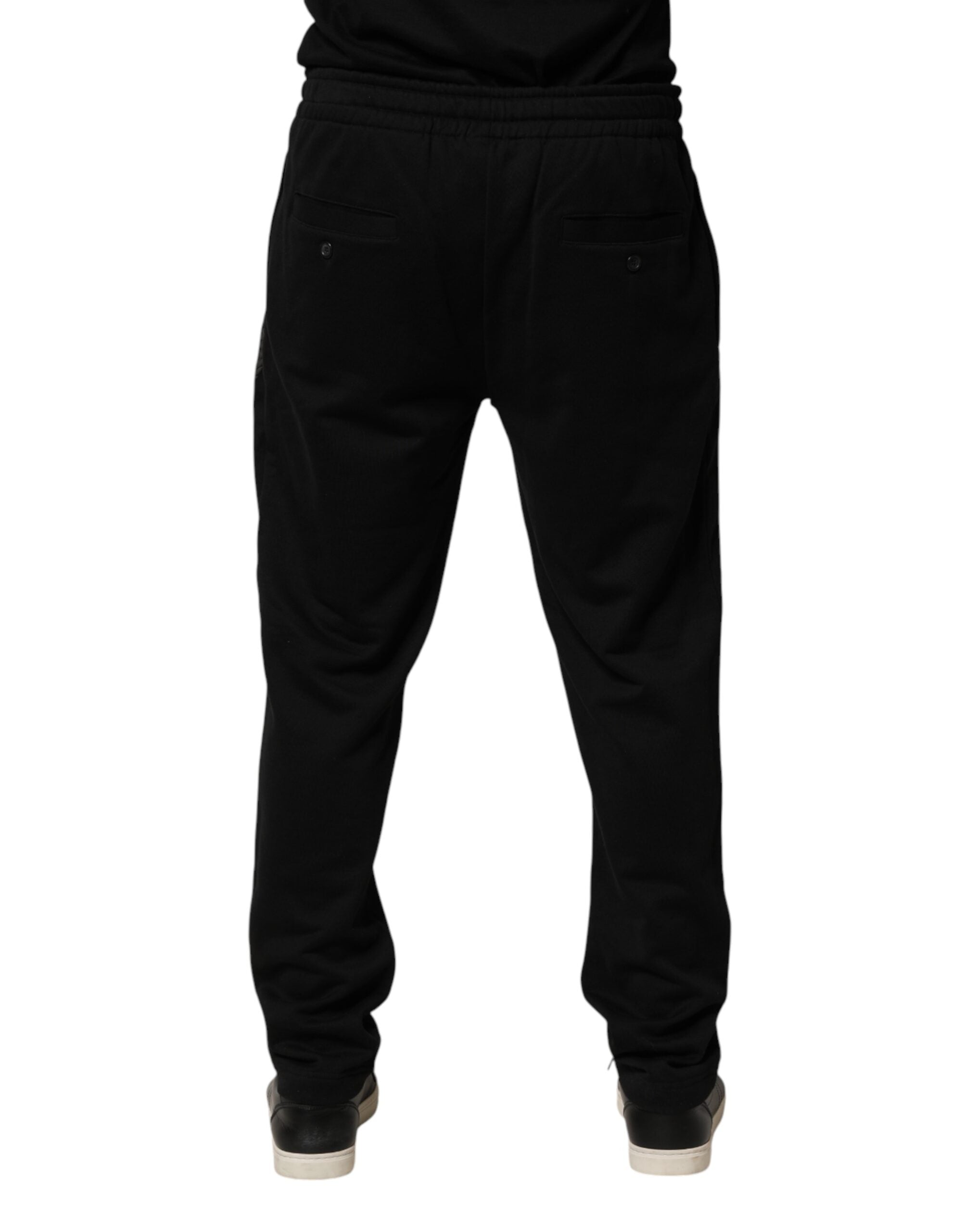 Dolce & Gabbana Black Logo Cotton Skinny Jogger Trouser Pants