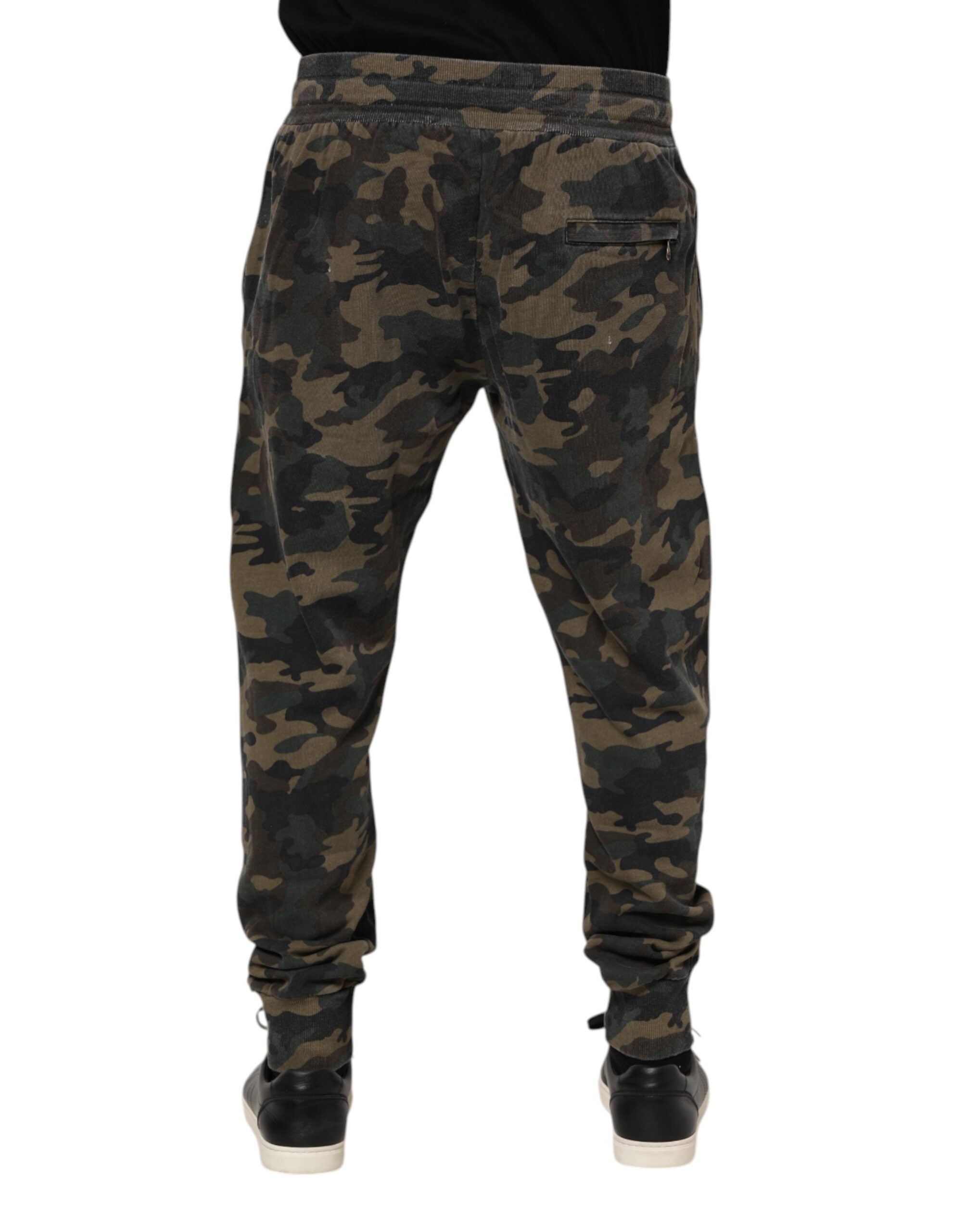 Dolce & Gabbana Brown Camouflage Cotton Jogger Trouser Pants