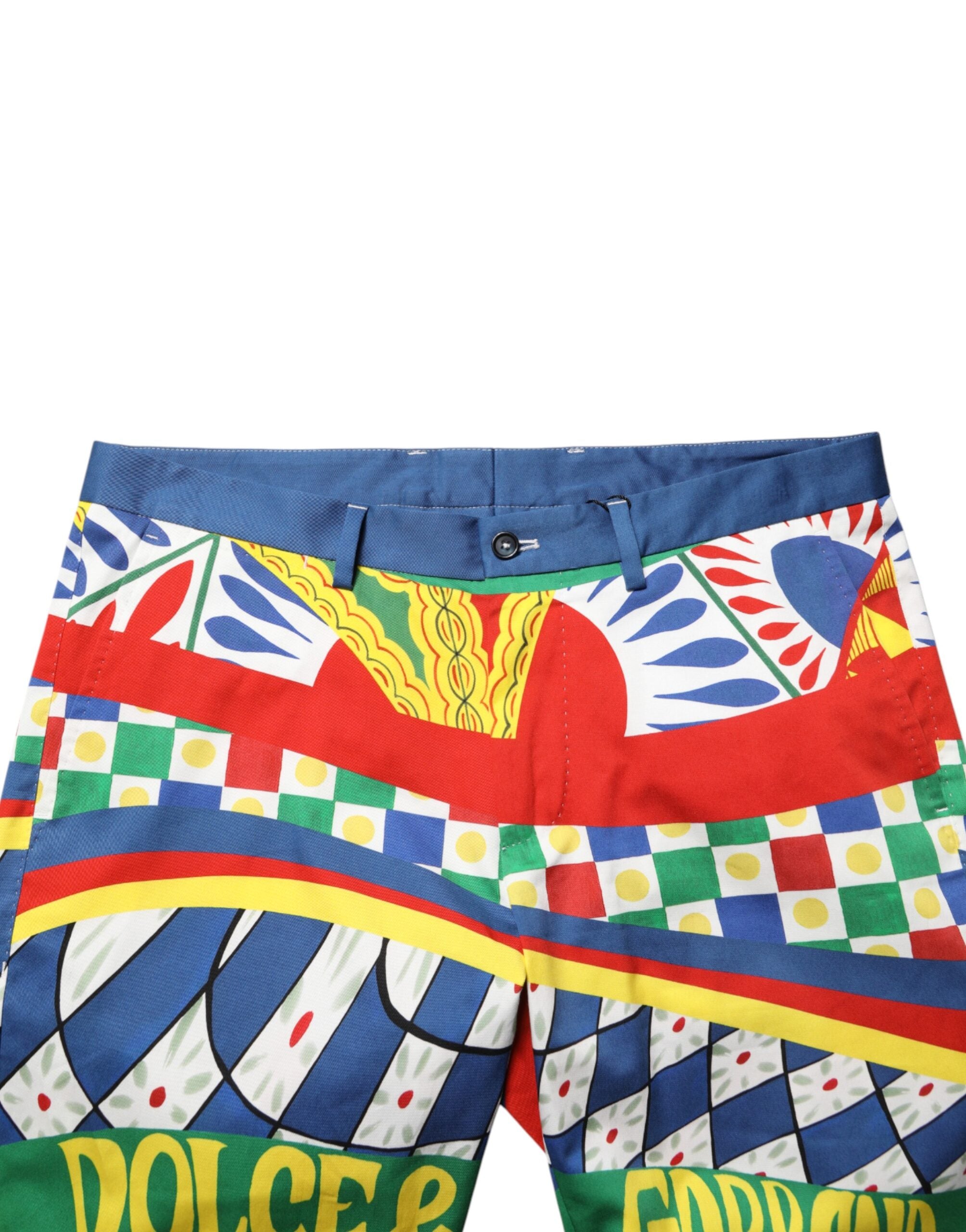 Dolce & Gabbana Multicolor Carretto Print Men Bermuda Shorts