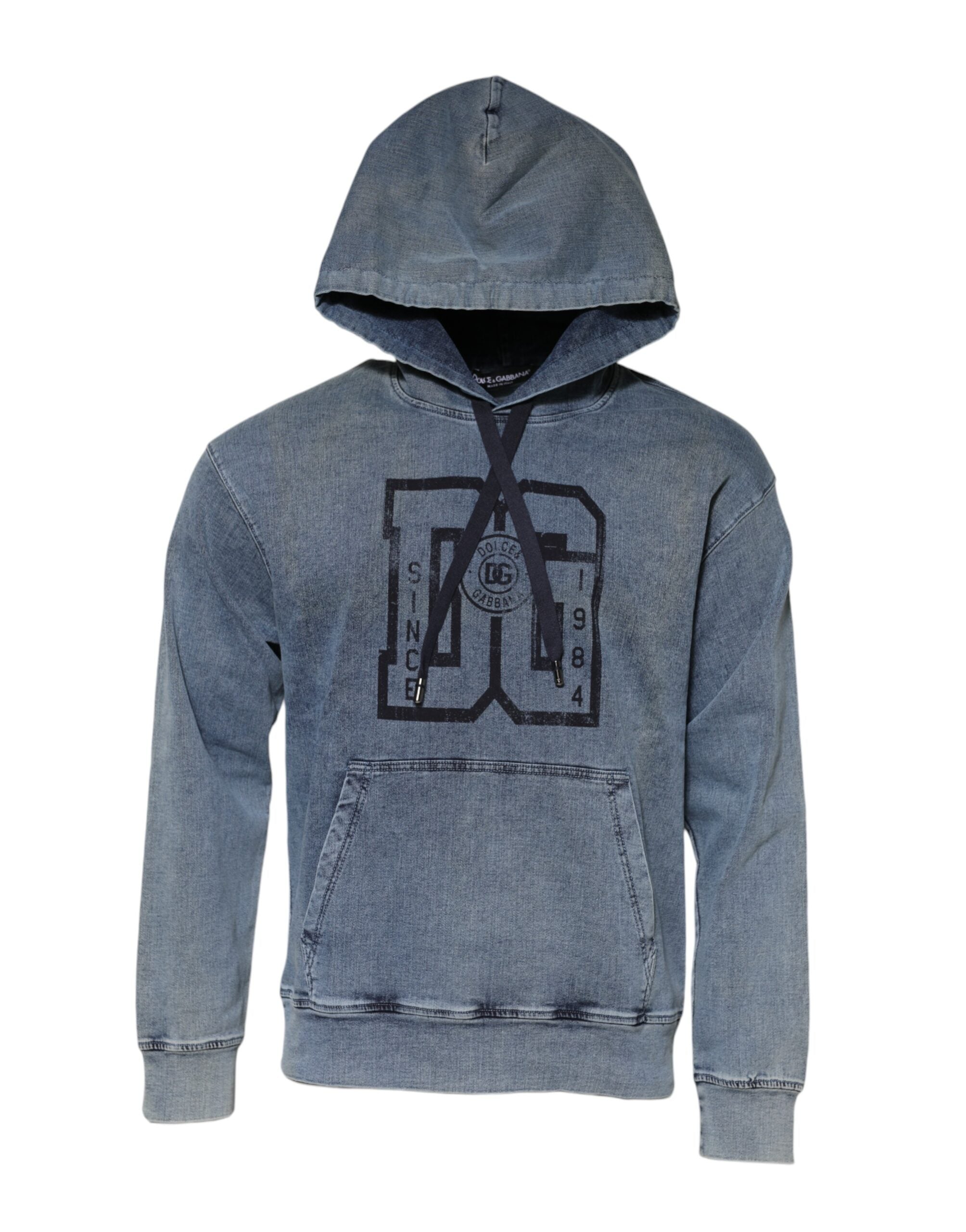 Sudadera con capucha y logo de algodón azul de Dolce & Gabbana