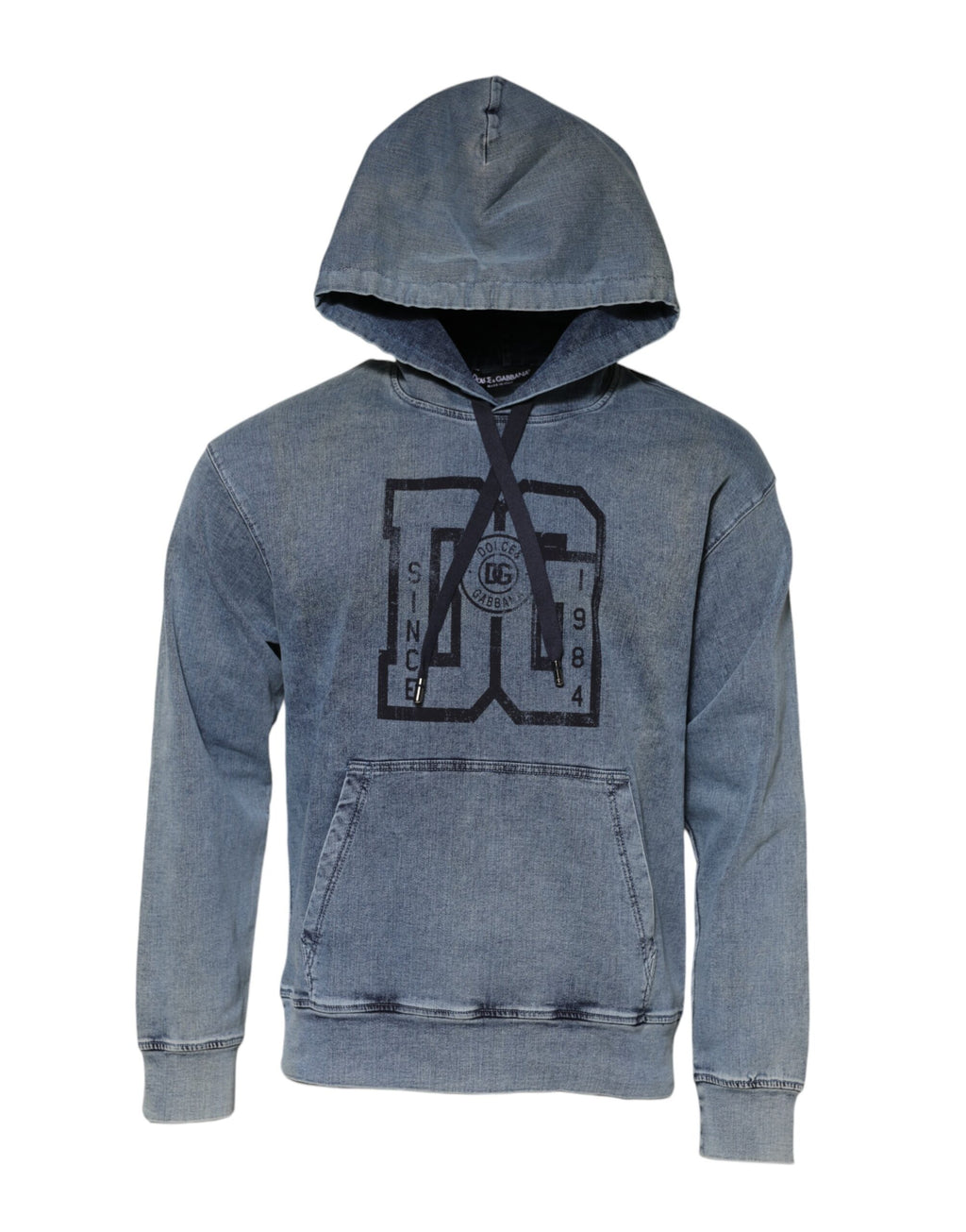 Sudadera con capucha y logo de algodón azul de Dolce & Gabbana