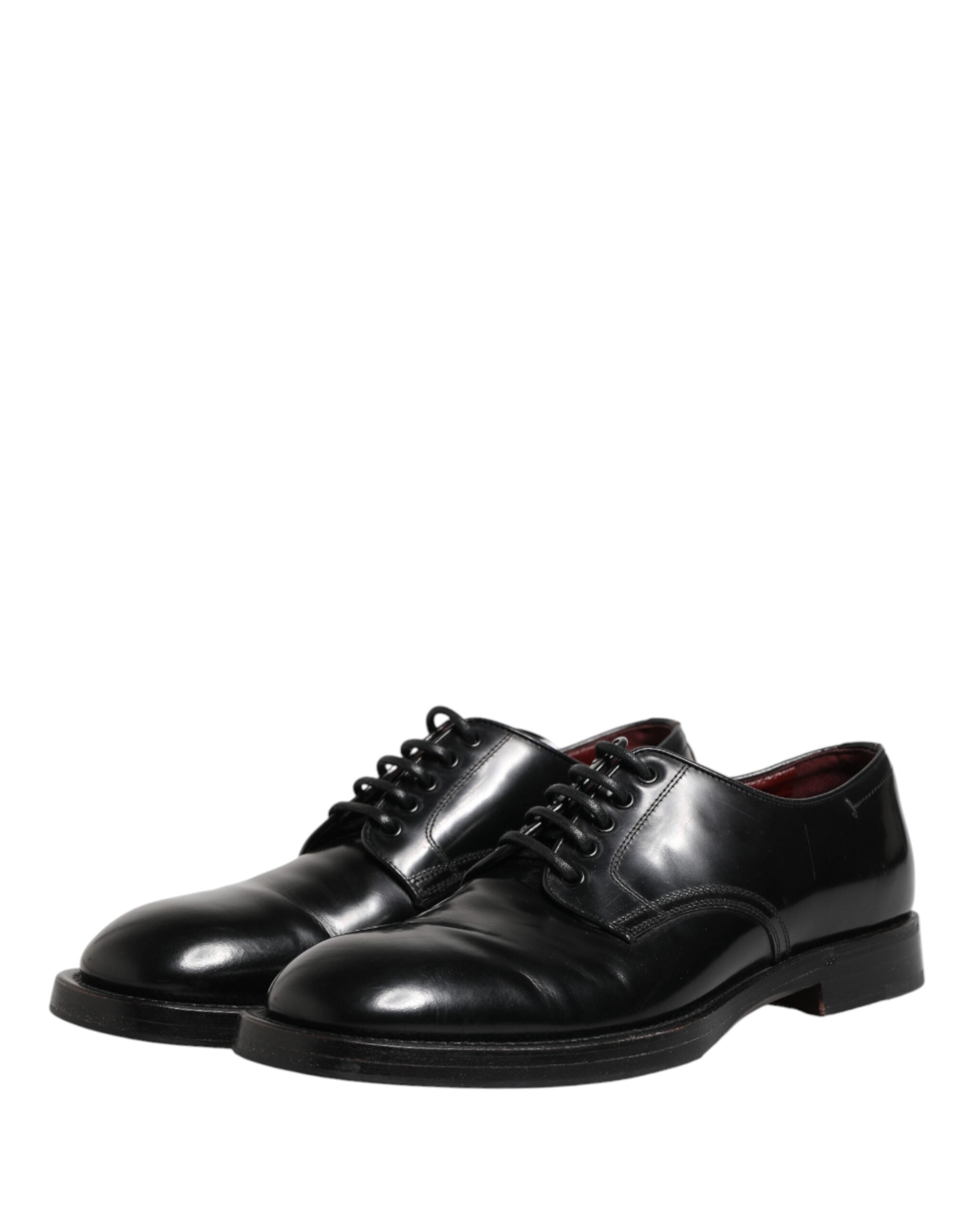 Dolce & Gabbana Black Lace Up Leather Dress Derby Men Shoes