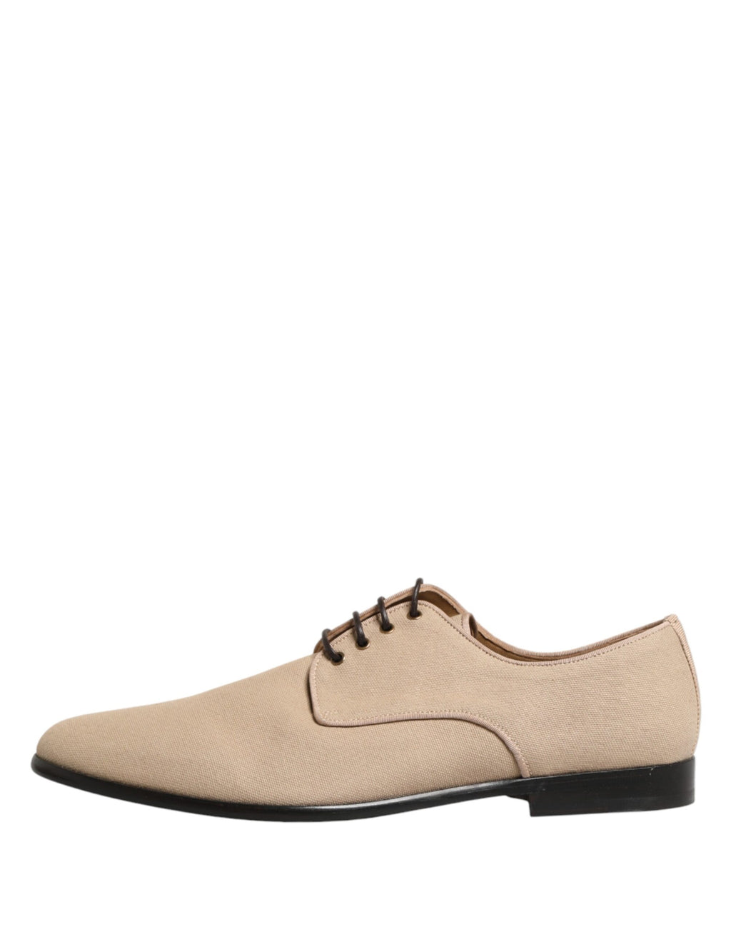 Dolce & Gabbana Beige Canvas Derby Lace Up Dress Men Shoes