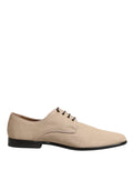 Dolce & Gabbana Beige Canvas Derby Lace Up Dress Men Shoes