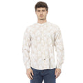 Camiseta de manga larga de algodón beige Baldinini Trend