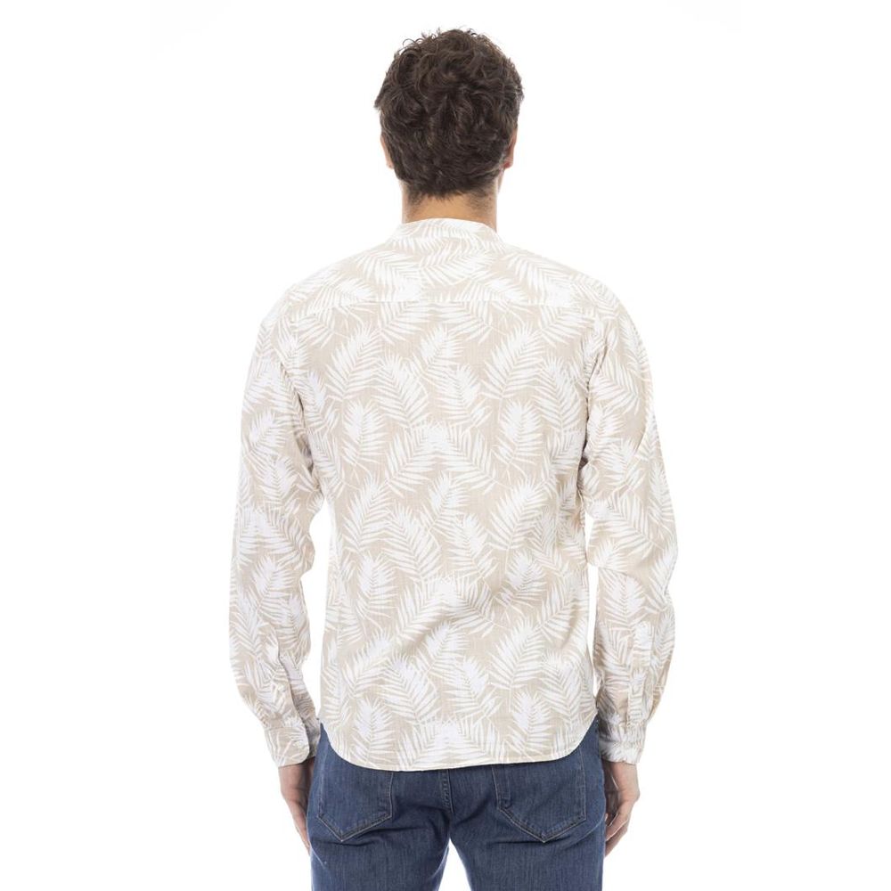 Camiseta de manga larga de algodón beige Baldinini Trend