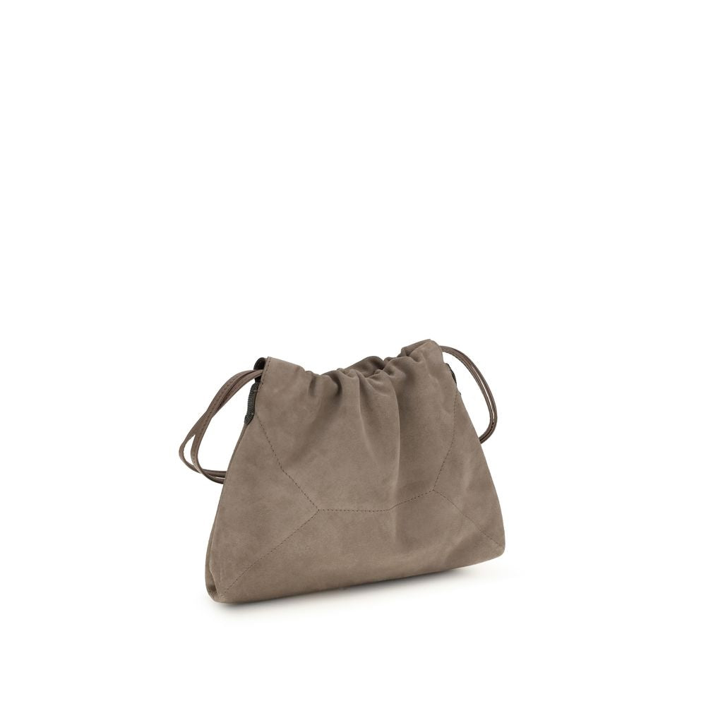 Brunello Cucinelli Beige Calf Leather Bos Taurus Clutch Bag