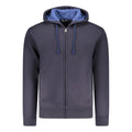 Coveri Moving Blue Cotton Men's Hooded Sweatshirt