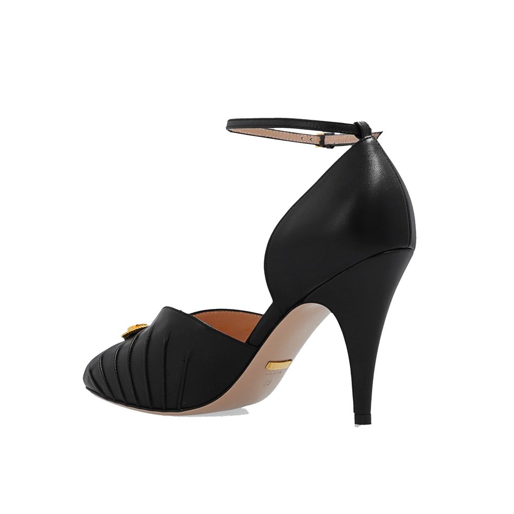 Gucci Black Leather Platform Pumps