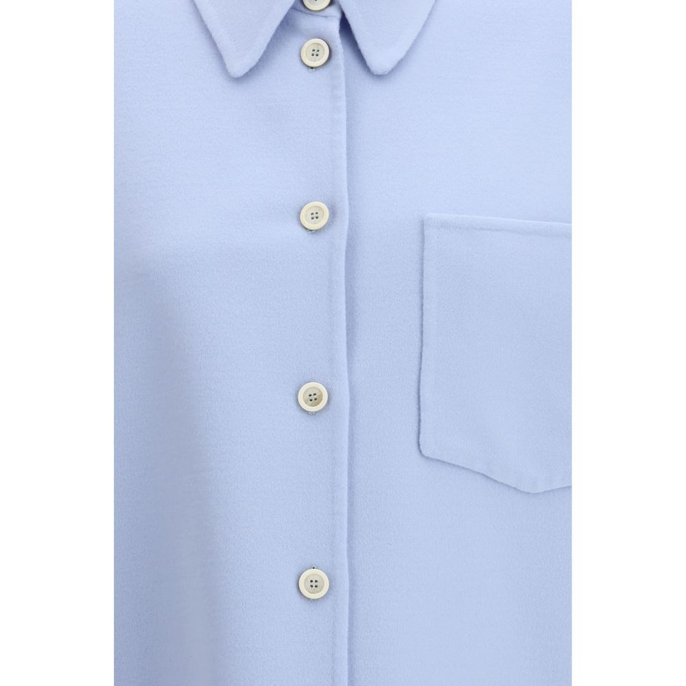 Fabiana Filippi Light Blue Fleece Wool Shirt