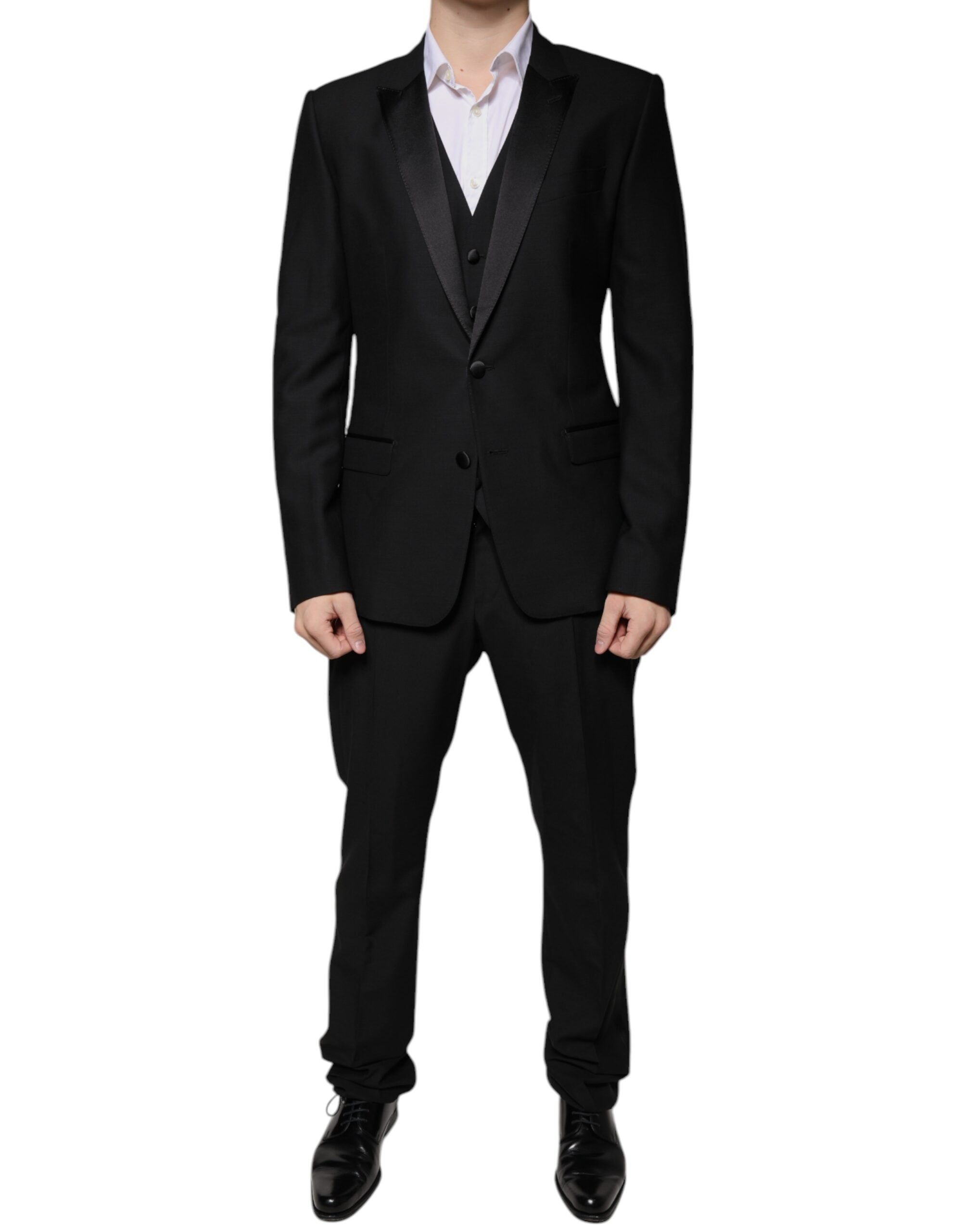 Dolce & Gabbana Black Virgin Wool Tuxedo