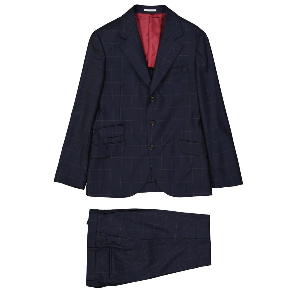 Brunello Cucinelli Blue Wool Two-Piece Suit
