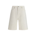 P.A.R.O.S.H. White Cotton Bermuda Shorts