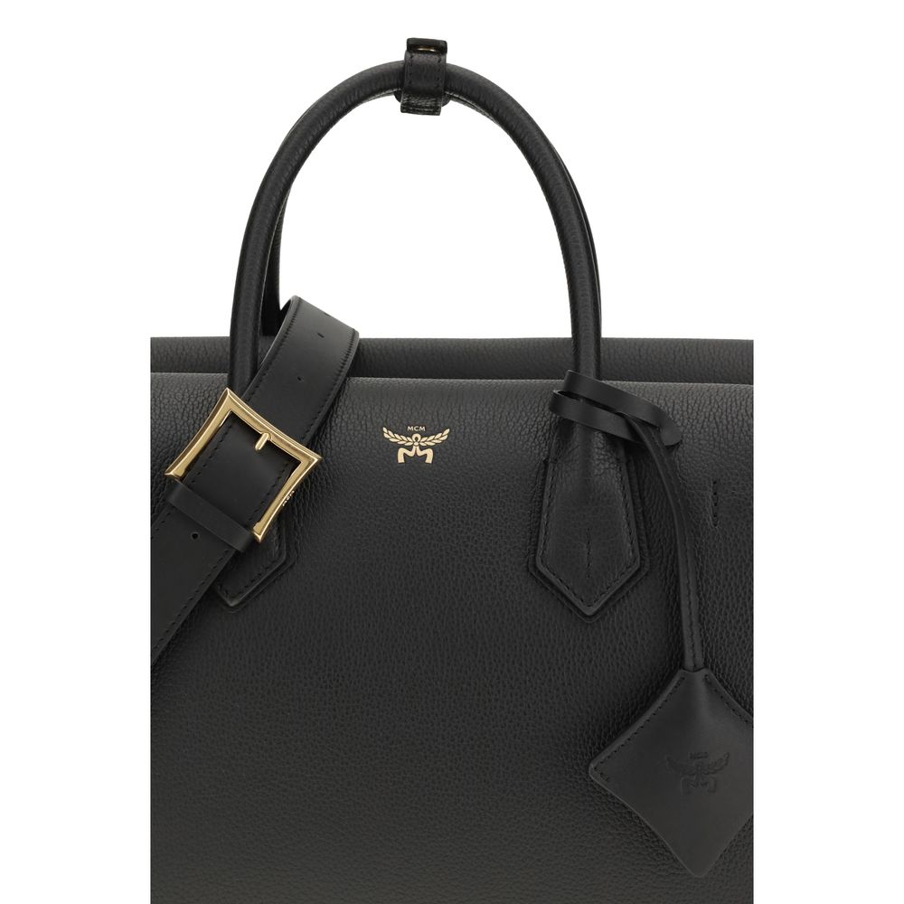 MCM Black Calf Leather Bos Taurus Shoulder Bag