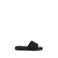 PINKO Black Calf Leather Bos Taurus Slides