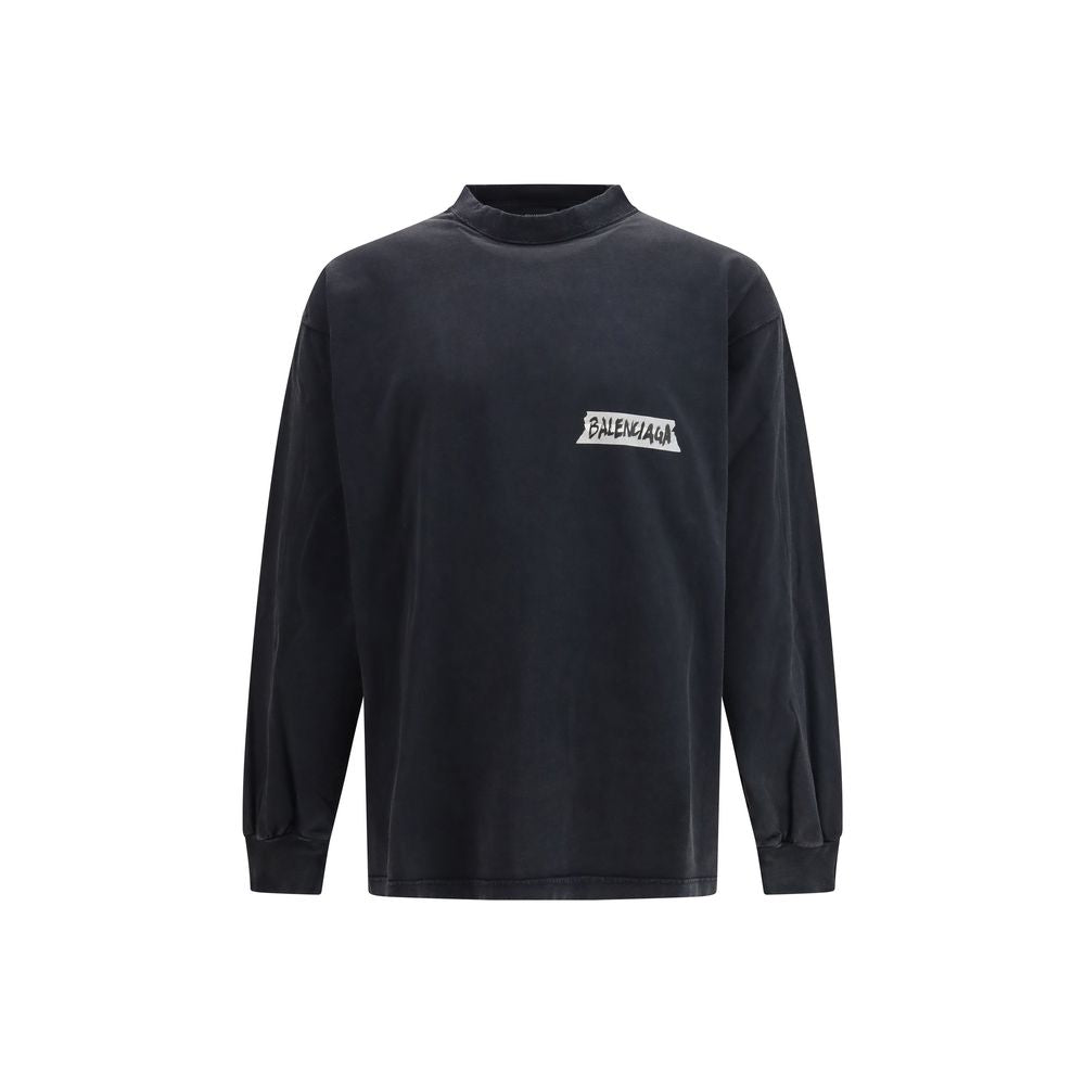 Balenciaga Black Cotton Sweatshirt