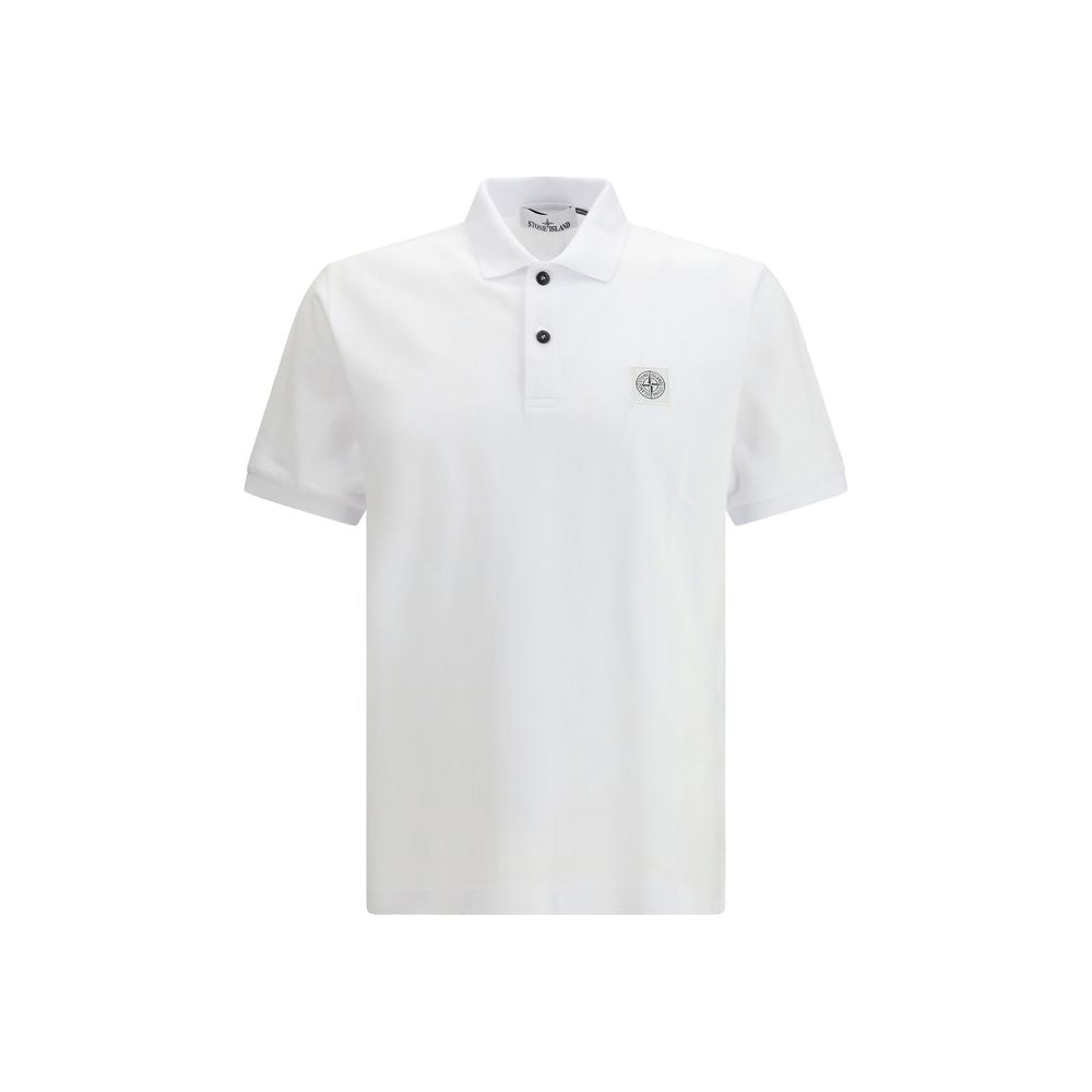 Stone Island White Cotton Polo Shirt