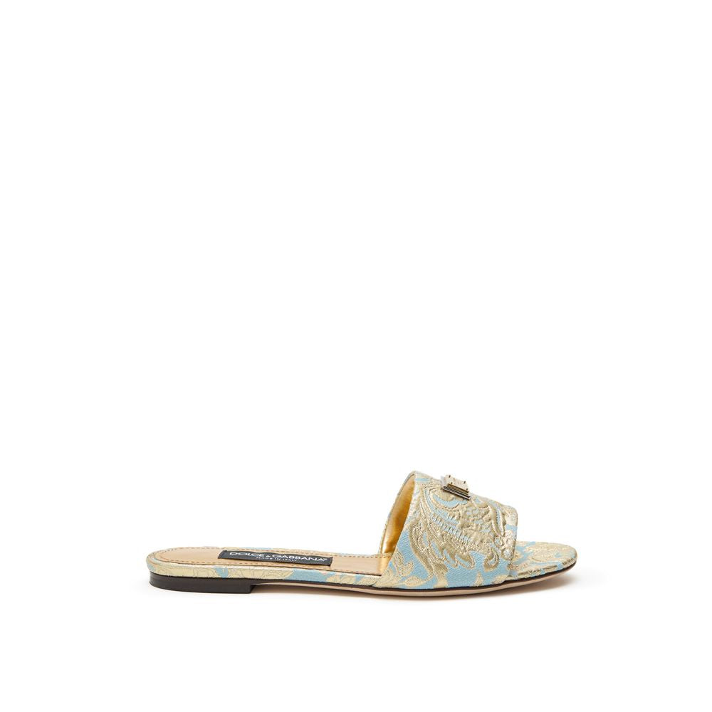Dolce & Gabbana Blue Polyester Slippers