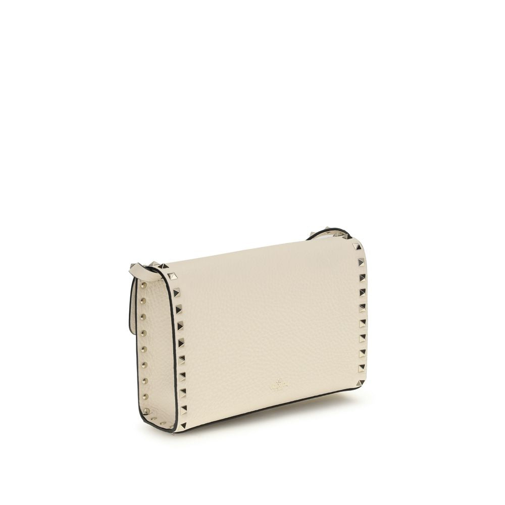 Valentino Garavani Cream Calf Leather Bos Taurus Shoulder Bag