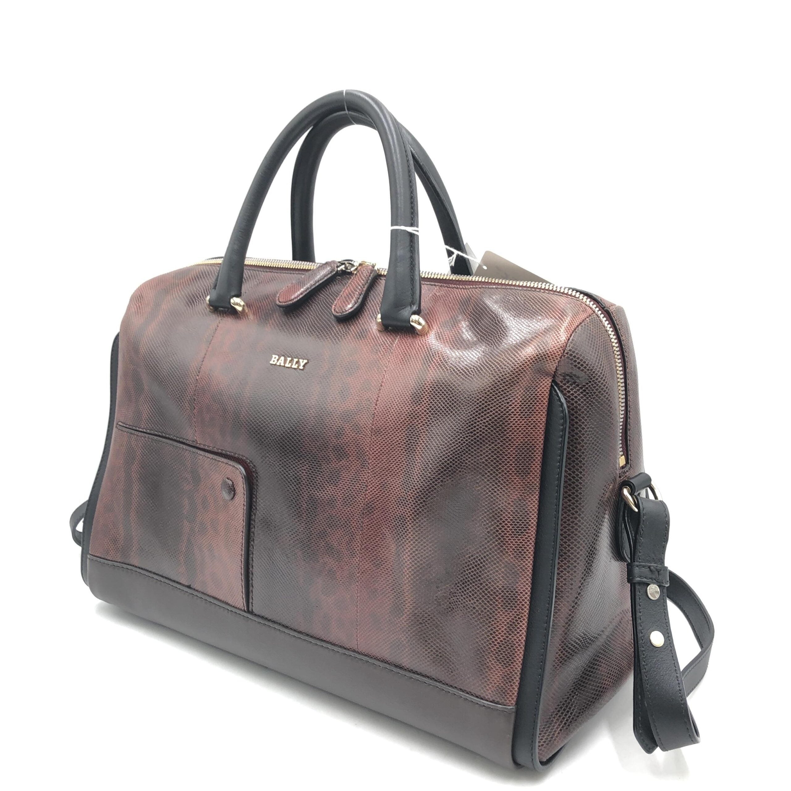 Bally Python Pattern 2WAY Boston Bag