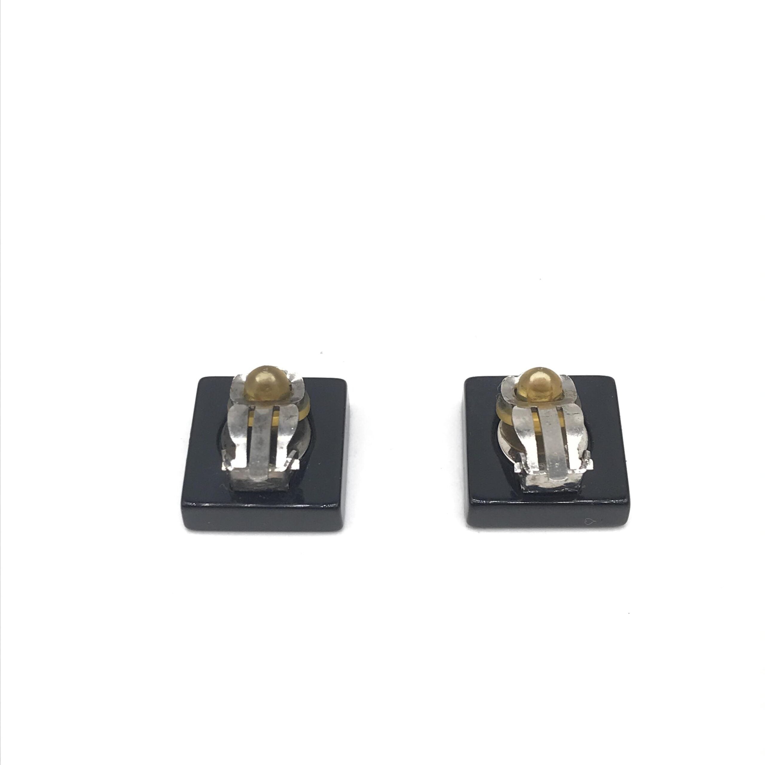 Chanel Coco Mark Square Clip-On Earrings