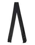 Dolce & Gabbana Black Silk Fringe Neck Wrap Foulard 160.5cm x 8cm  Scarf