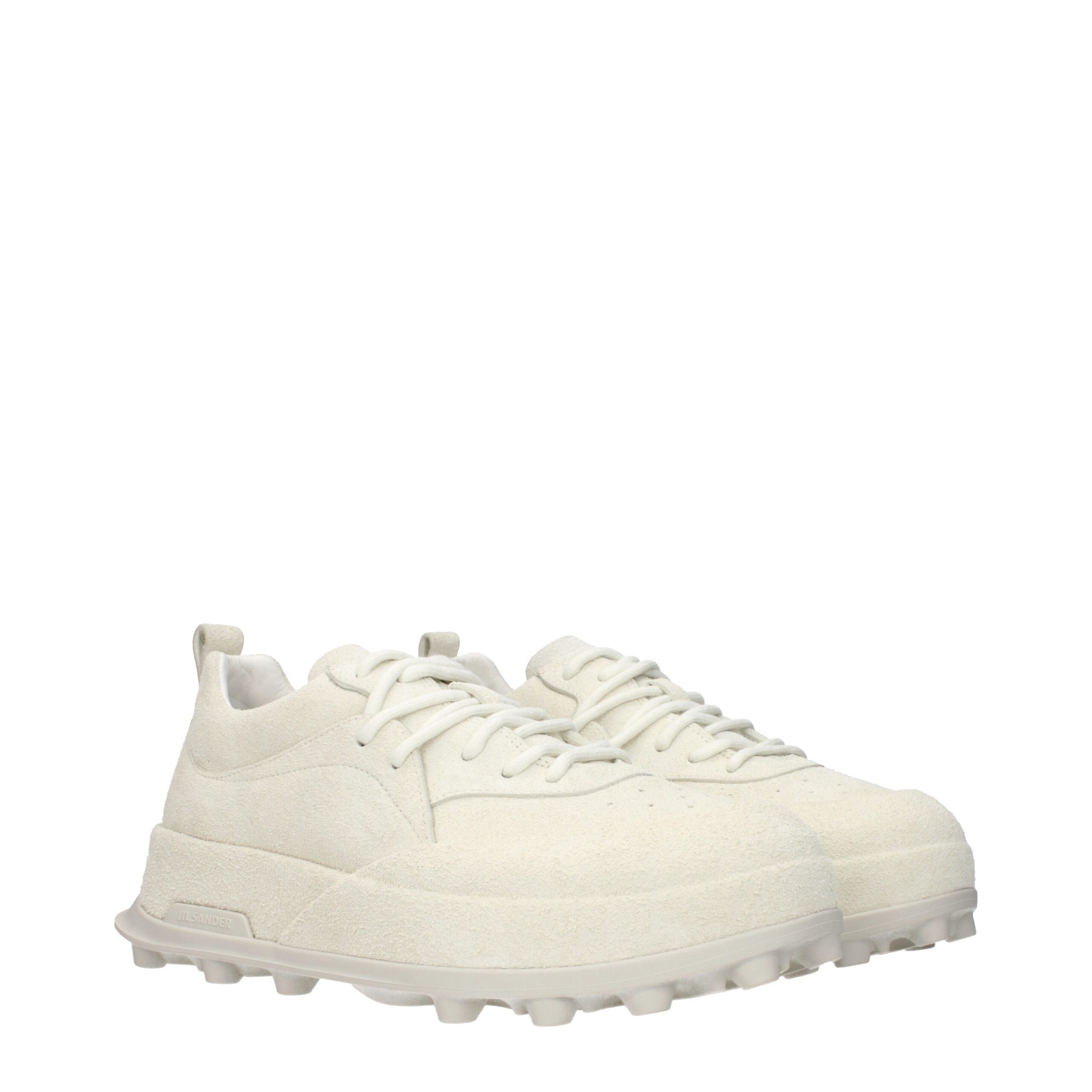 Jil Sander Beige Leather Chunky Sneakers