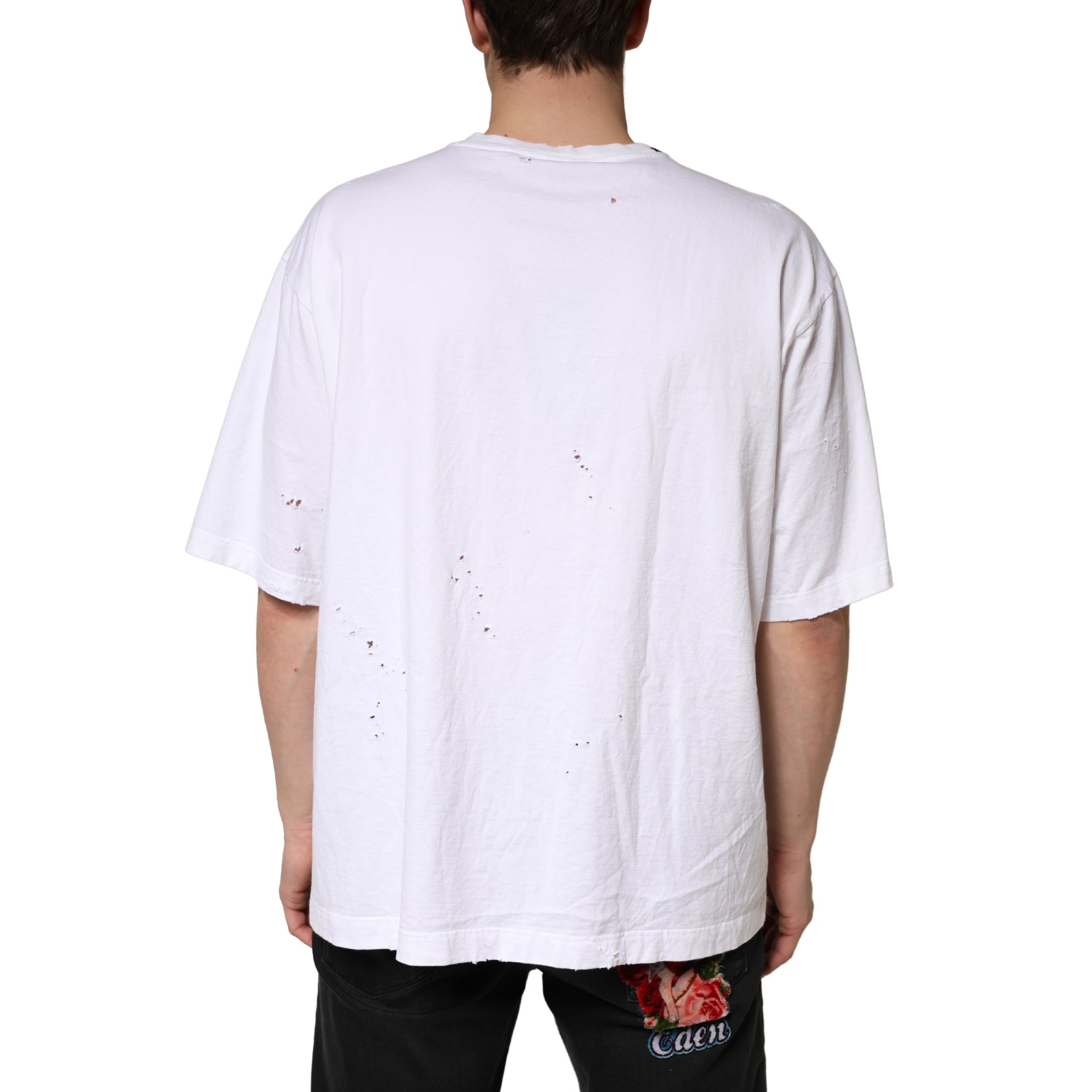 Dolce & Gabbana White Cotton Crewneck Short Sleeve T-Shirt