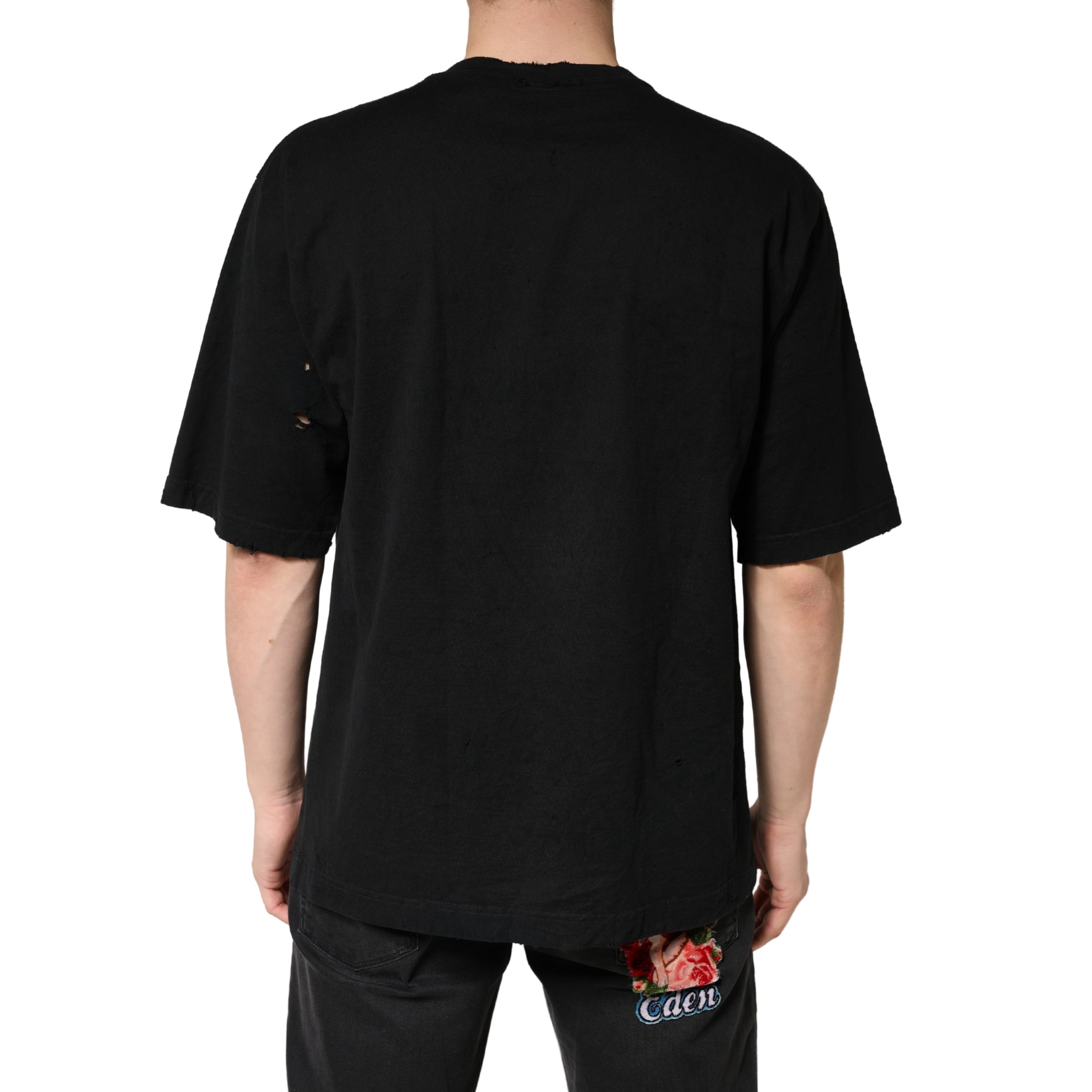 Dolce & Gabbana Black Cotton Crewneck Short Sleeve  T-Shirt