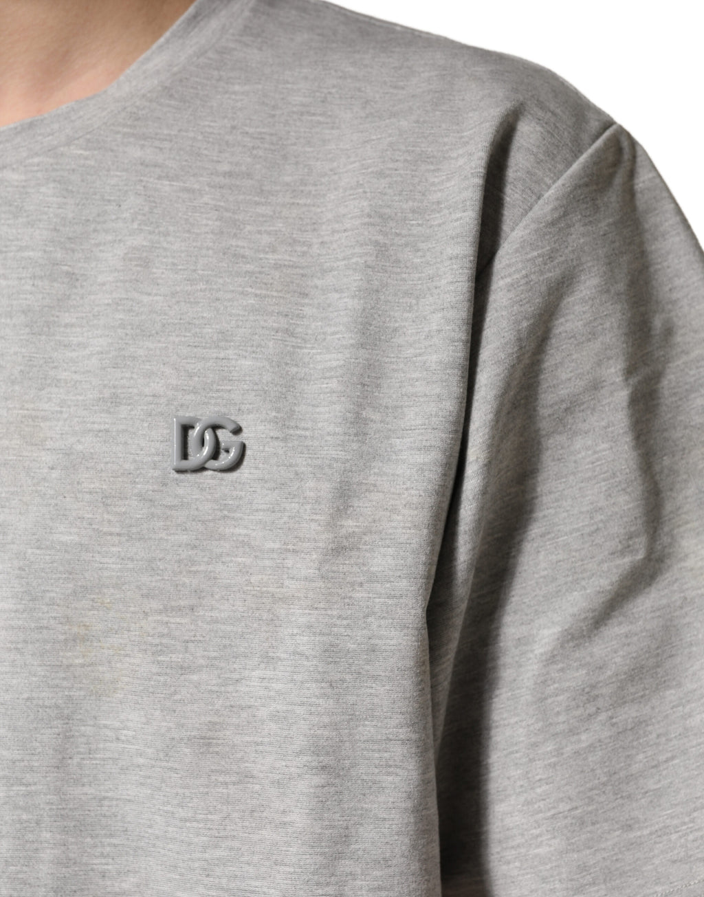 Dolce & Gabbana Grey Cotton Crewneck Short Sleeve T-Shirt