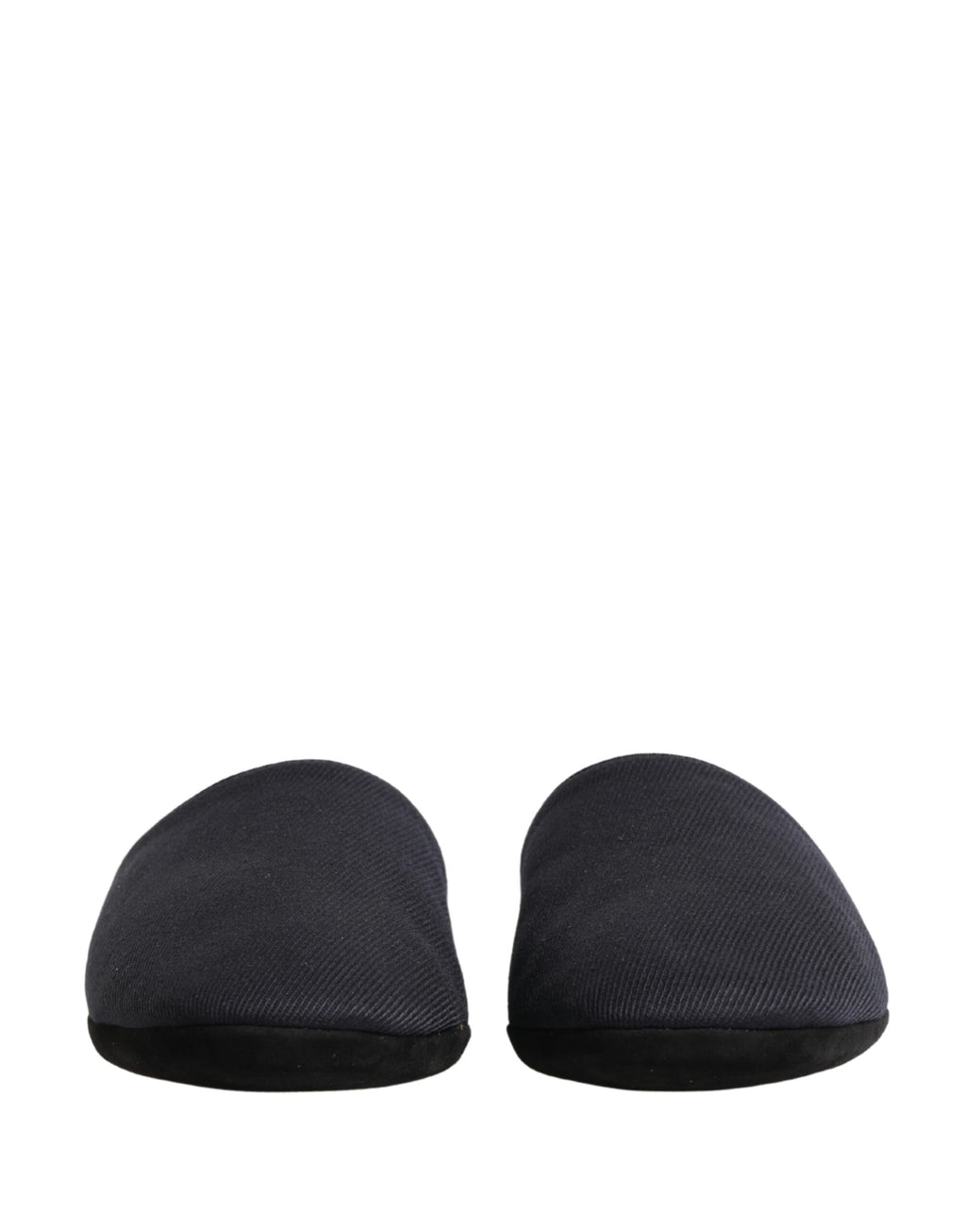 Dolce & Gabbana Dark Navy Wool Cotton Red Chevron Slippers Shoes