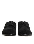 Dolce & Gabbana Men Black Riccio Shearling Dress Derby Shoes