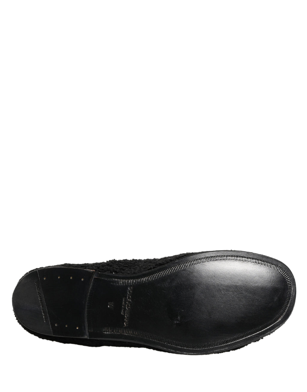 Dolce & Gabbana Men Black Riccio Shearling Dress Derby Shoes