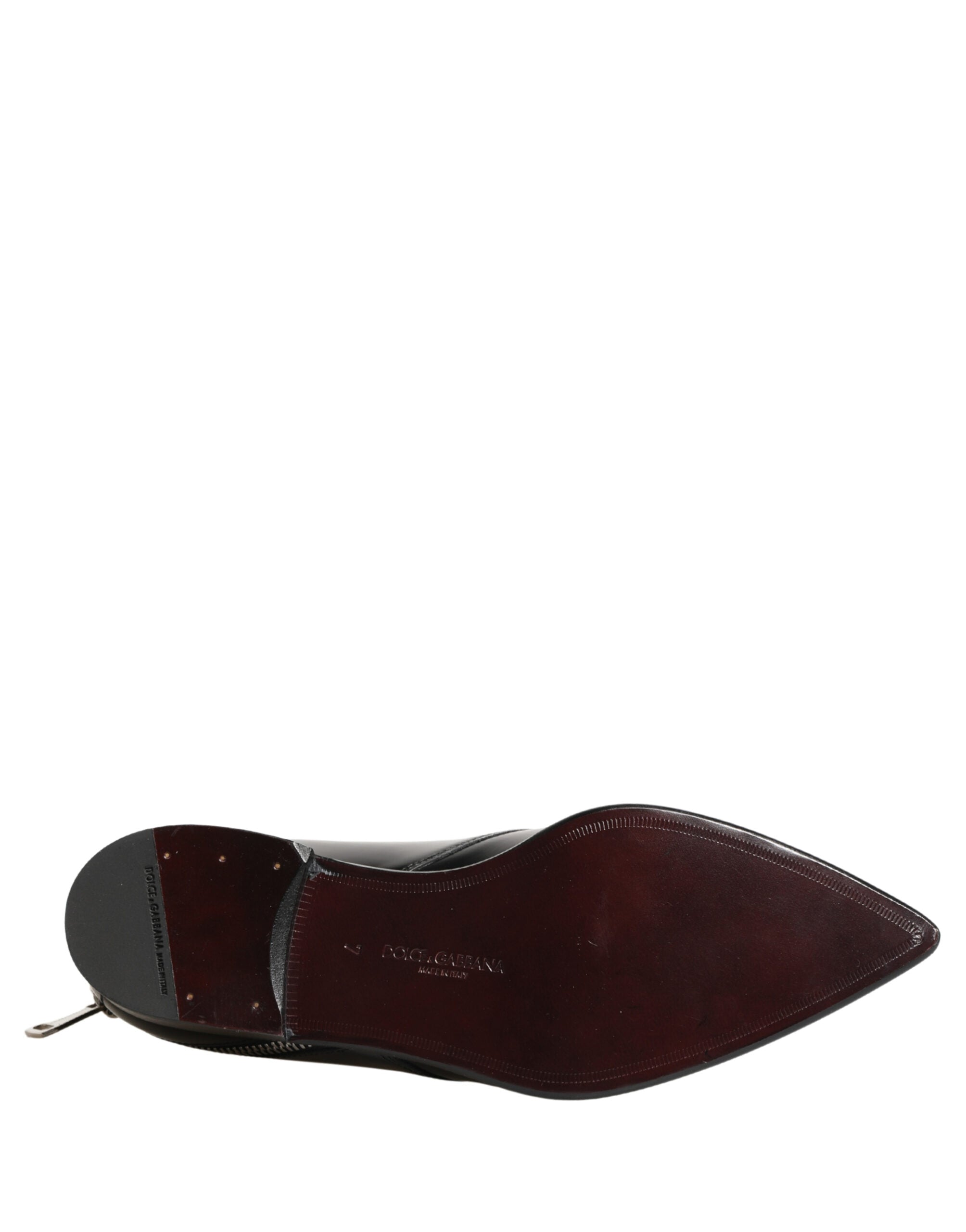 Dolce & Gabbana Men Black Lace-Up Leather Zip Dress Derby Shoes