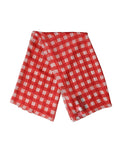 Dolce & Gabbana White Red Check Silk Wrap Foulard 118cm x 118cm Scarf
