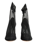 Dolce & Gabbana Black Nylon Stretch Mesh Sock Boots Shoes