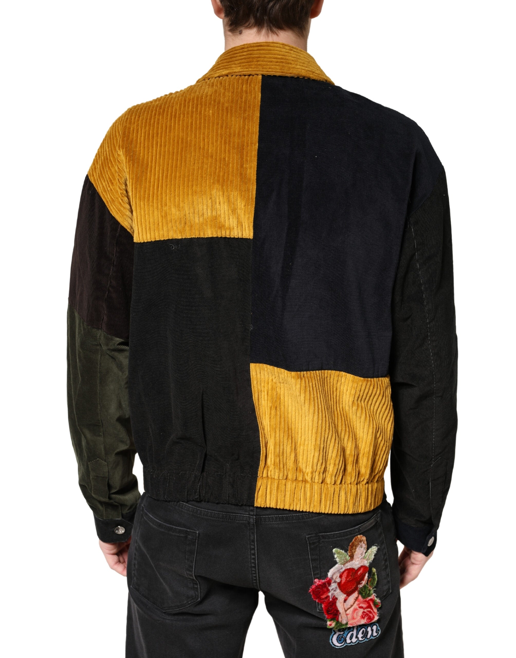Dolce & Gabbana Multicolor Patchwork Corduroy Crest Jacket
