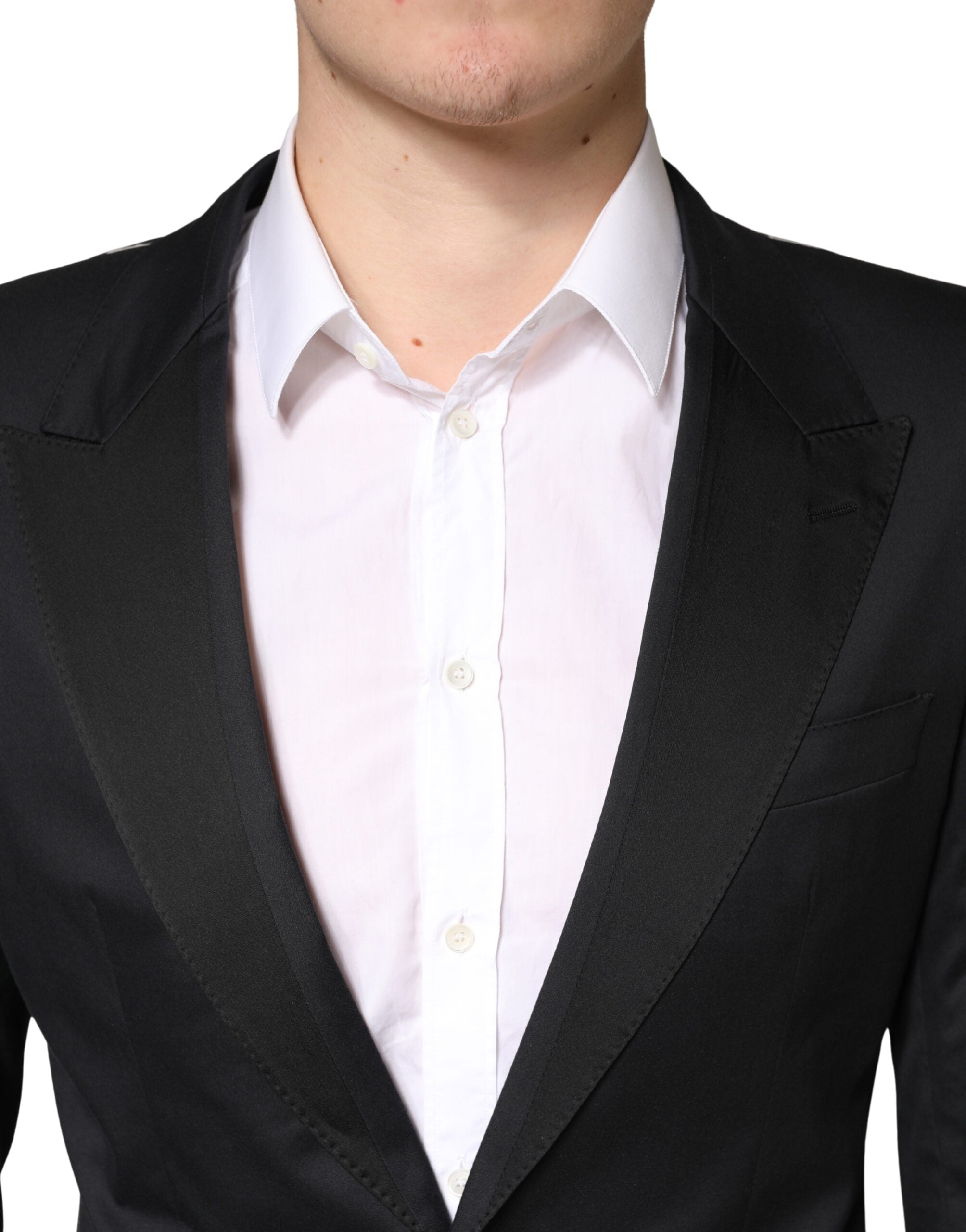 Dolce & Gabbana Black Cotton Single Breasted 2 Piece Suit