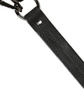 Dolce & Gabbana Black Leather Silver Chain Waist Men Belt
