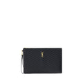 Saint Laurent Black Calf Leather Bos Taurus Clutch Bag